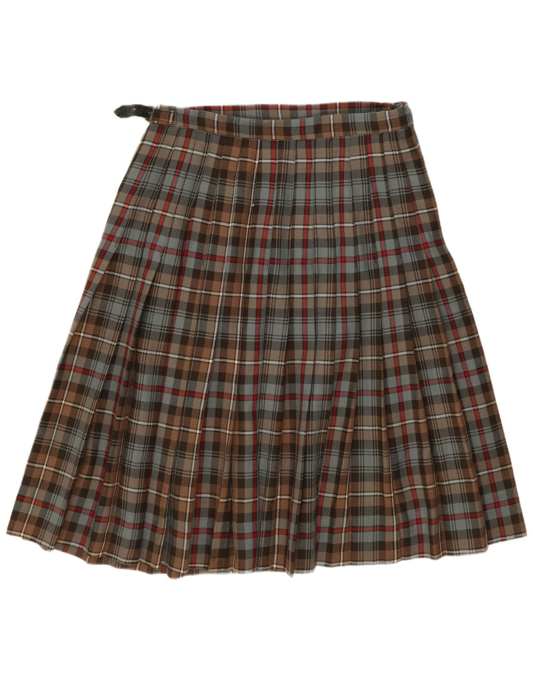 James Pringle Γυναικεία Kilted Wrap φούστα W30 Μεσαίο καφέ τσεκ καινούριο μαλλί