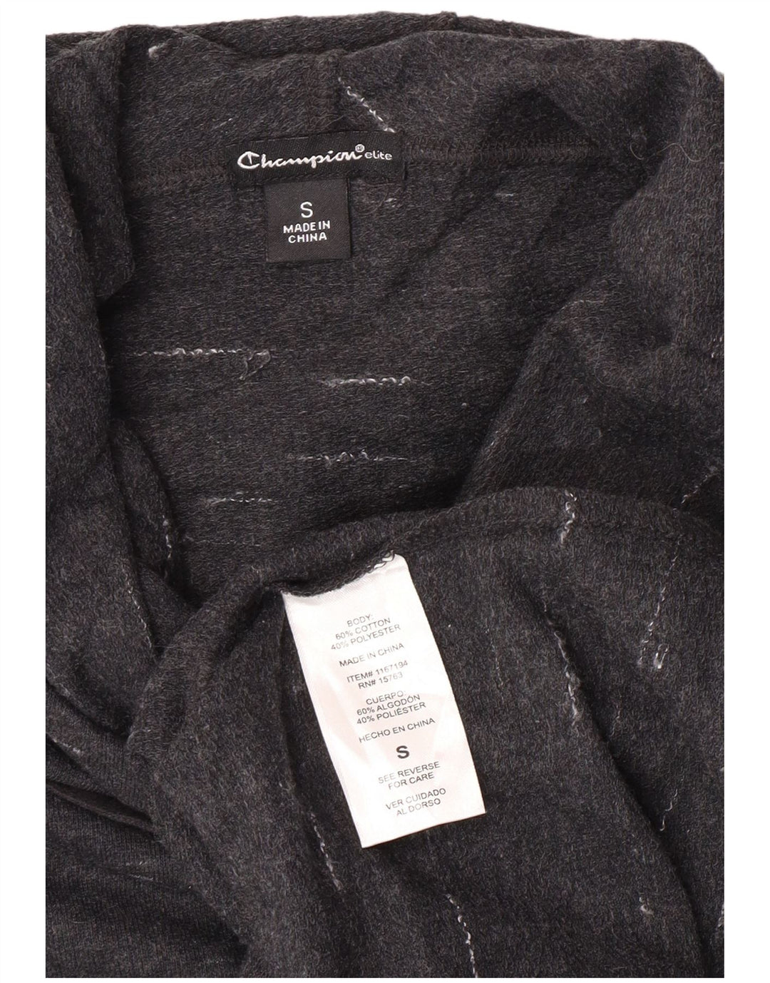 Champion Women's Oversized Hoodie Jumper UK 10 Small Grey Flecked Cotton