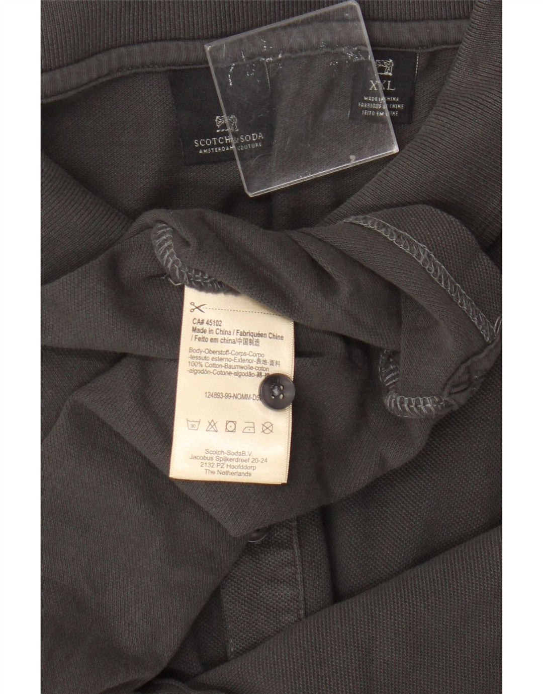 Ανδρικό μπλουζάκι πόλο Scotch & Soda 2XL Γκρι βαμβακερό