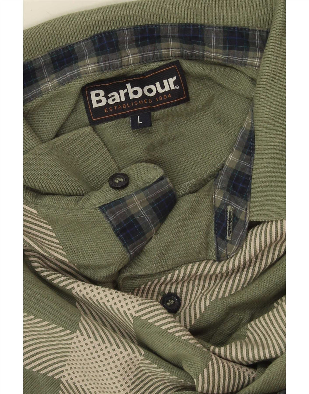 Ανδρικό μπλουζάκι πόλο Barbour Μεγάλο πράσινο check