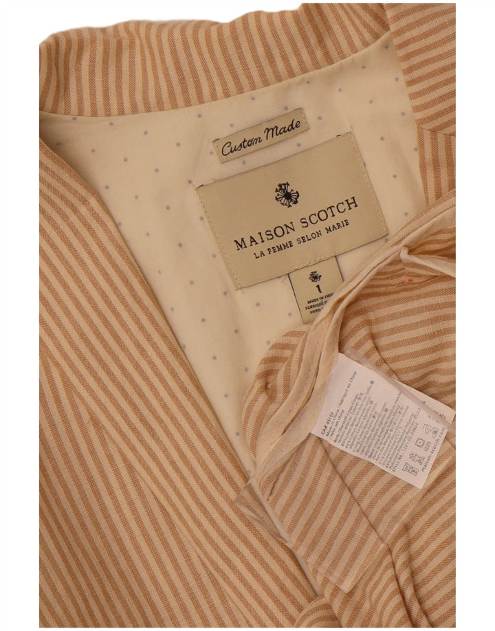 Maison Scotch Γυναικείο τζάκετ με 2 κουμπιά, μέγεθος 1, μικρό μπεζ ρίγες