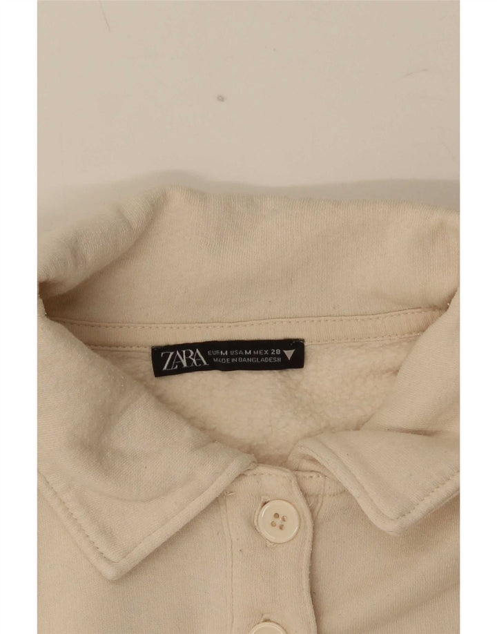 Zara Γυναικείο φούτερ Polo με λαιμόκοψη Jumper UK 14 Medium Beige