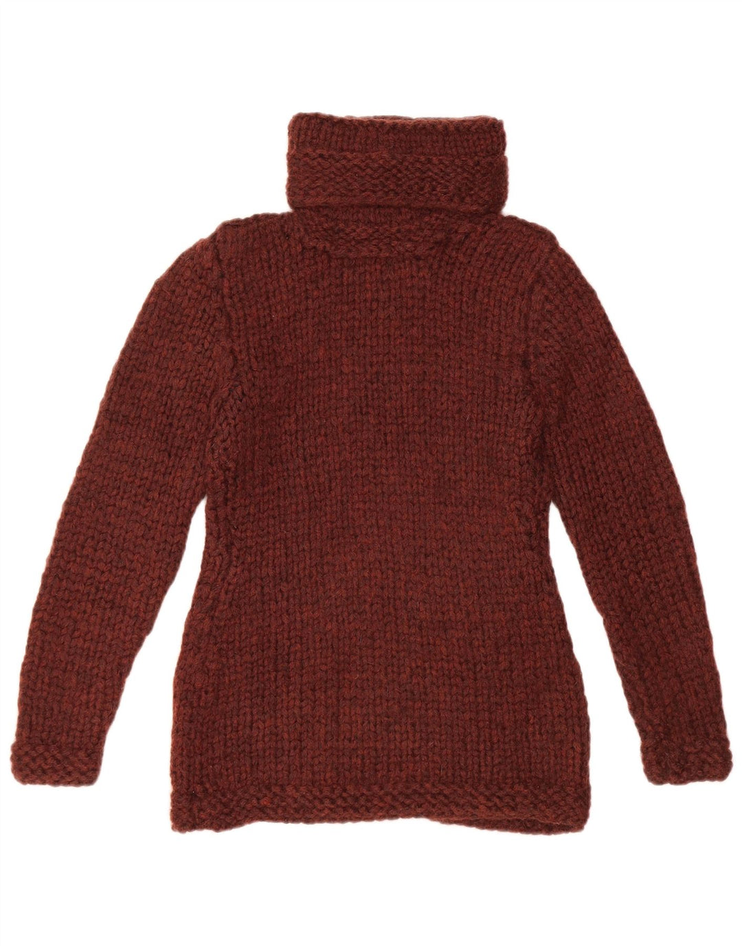 Vintage γυναικείο πουλόβερ με ρολό λαιμόκοψη UK 10 Small μπορντό