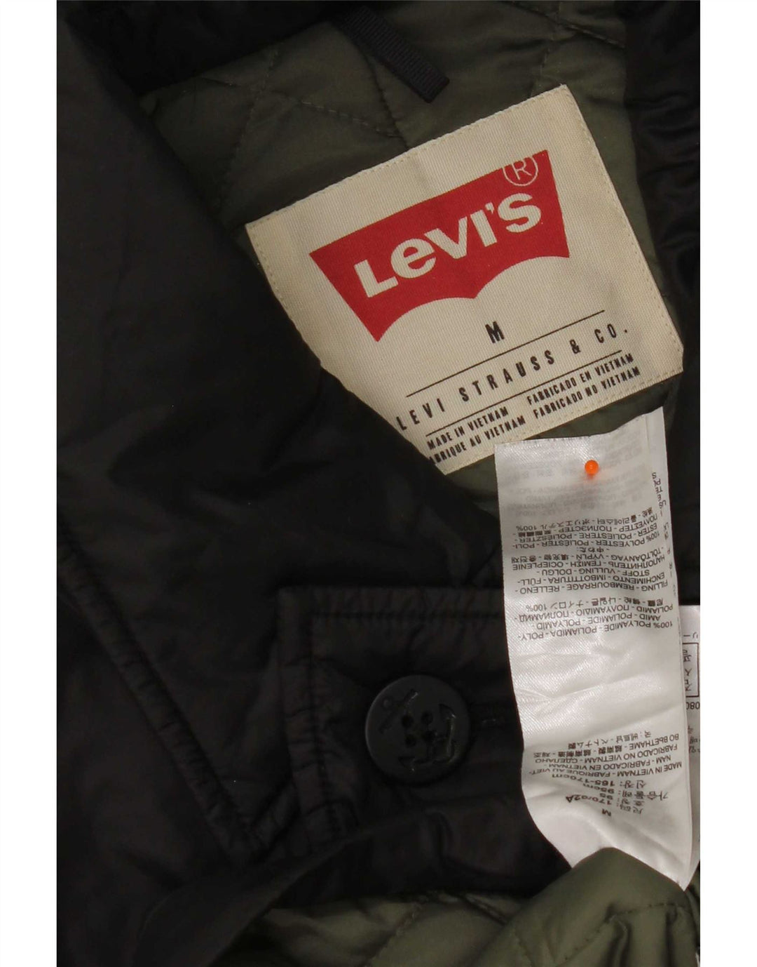 Ανδρικό στρατιωτικό μπουφάν Levi's 38 Medium μαύρο νάιλον