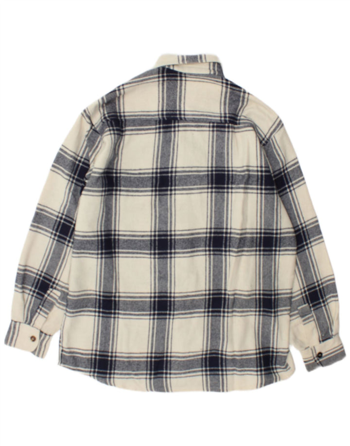Ανδρικό φανελένιο πουκάμισο Junior.D XL Off White καρό