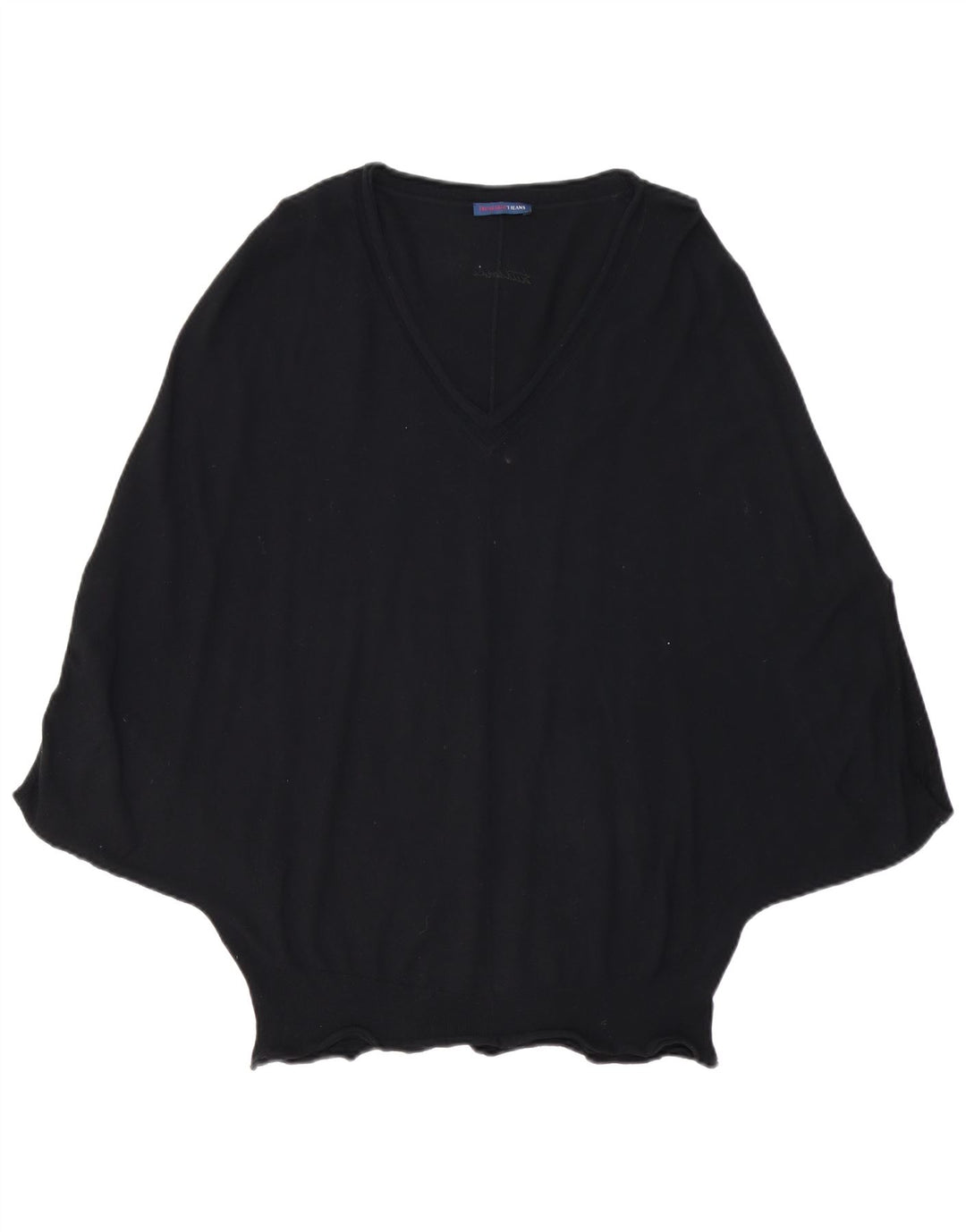 TRUSSARDI JEANS Γυναικείο Poncho Jumper UK 14 Medium Black Viscose