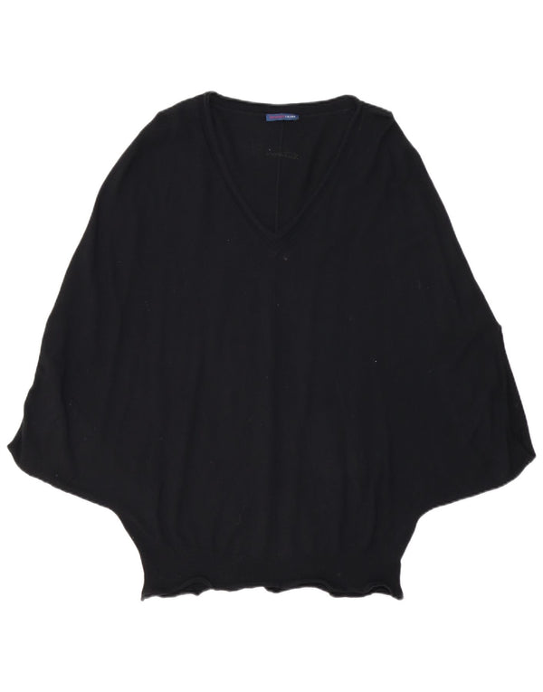 TRUSSARDI JEANS Γυναικείο Poncho Jumper UK 14 Medium Black Viscose