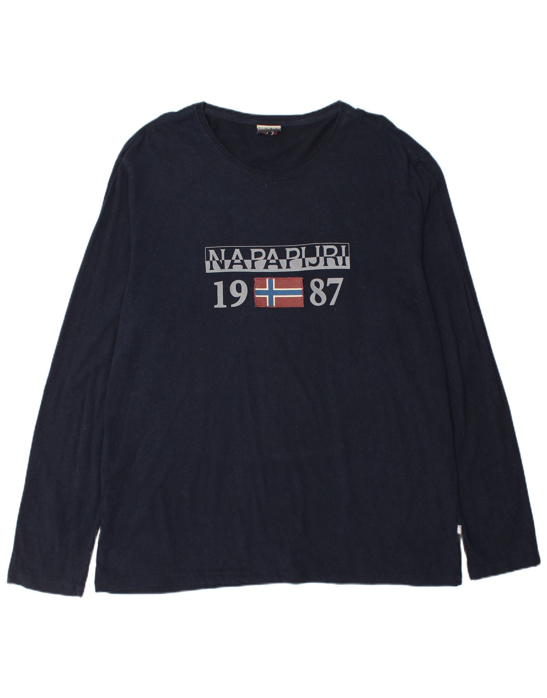 NAPAPIJRI Ανδρικό Μπλουζάκι Γεωγραφικό Γραφικό Μακρυμάνικο 3XL Ναυτικό Βαμβακερό