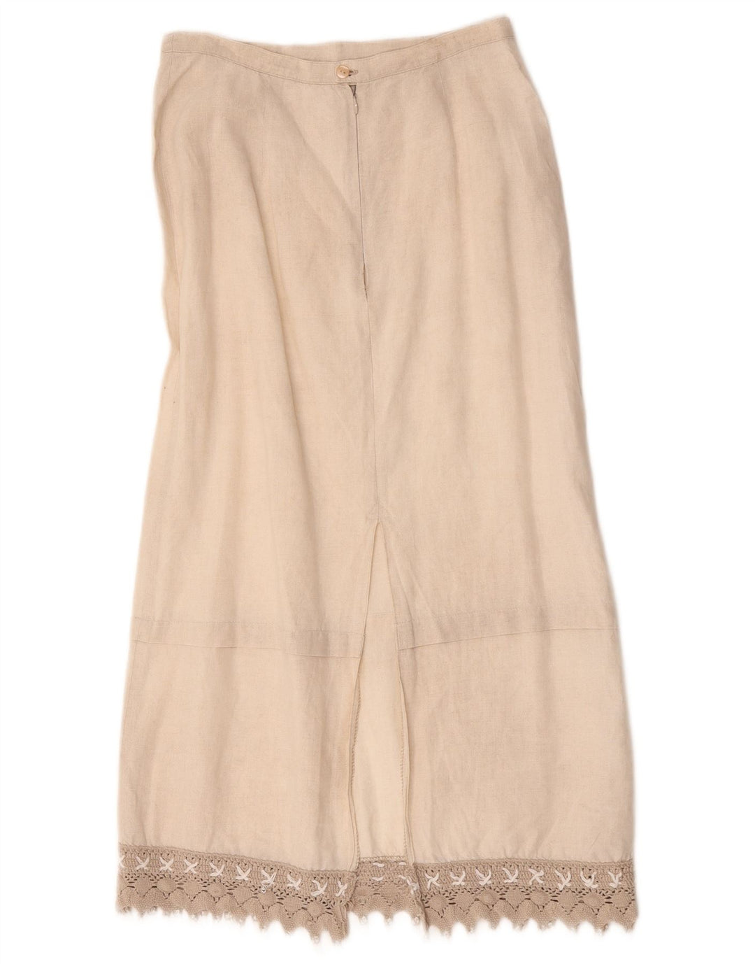 Γυναικεία Μίντι Φούστα L.Pucci IT 44 Medium W28 Μπεζ Λινό