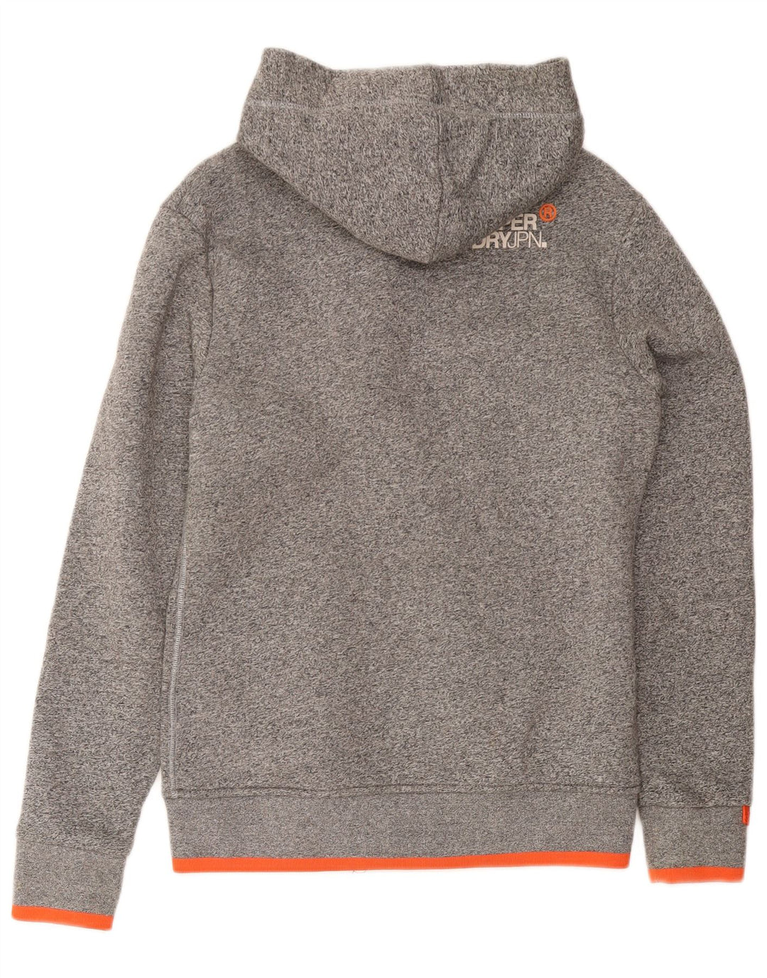 Ανδρικό πουλόβερ με κουκούλα με φερμουάρ SUPERDRY Μικρό βαμβακερό γκρι φλύκταινα