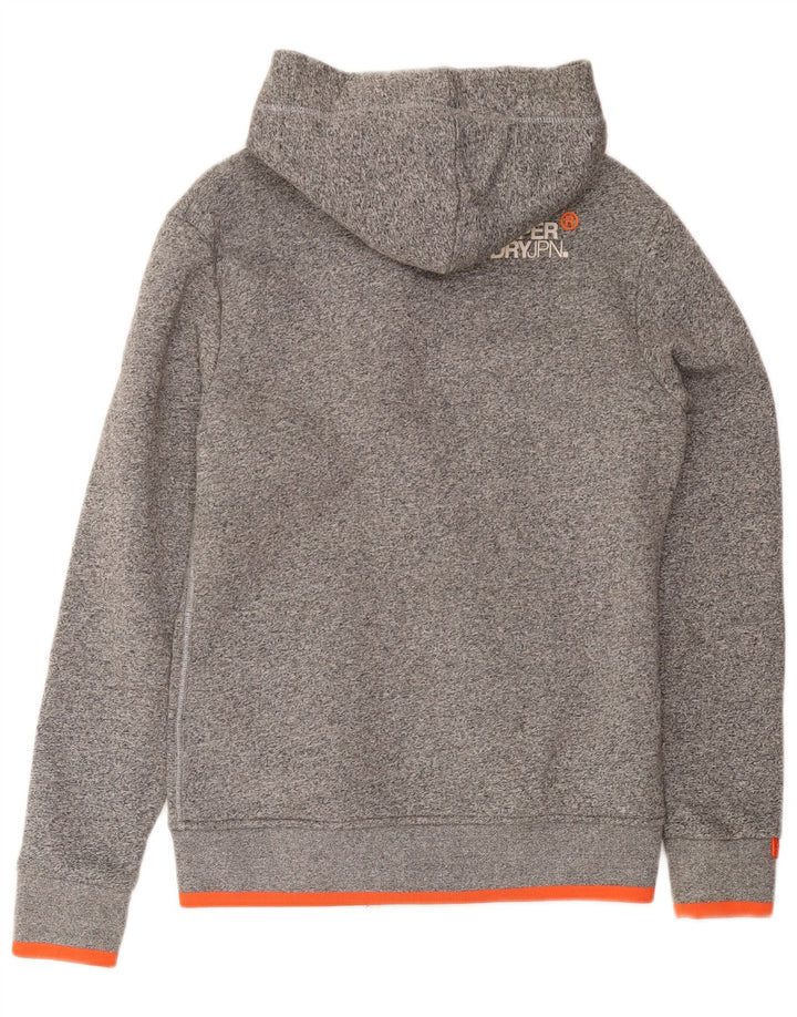 Ανδρικό πουλόβερ με κουκούλα με φερμουάρ SUPERDRY Μικρό βαμβακερό γκρι φλύκταινα