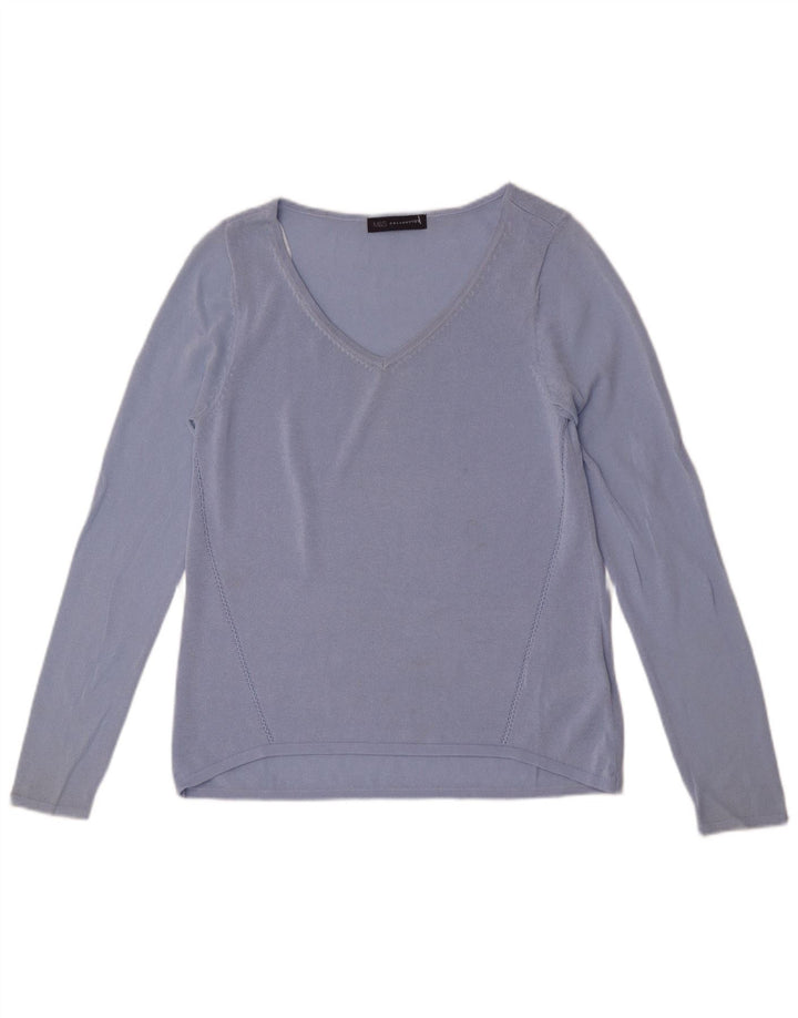 Marks & Spencer Γυναικείο τοπ μακρυμάνικο UK 8 Small Blue Viscose