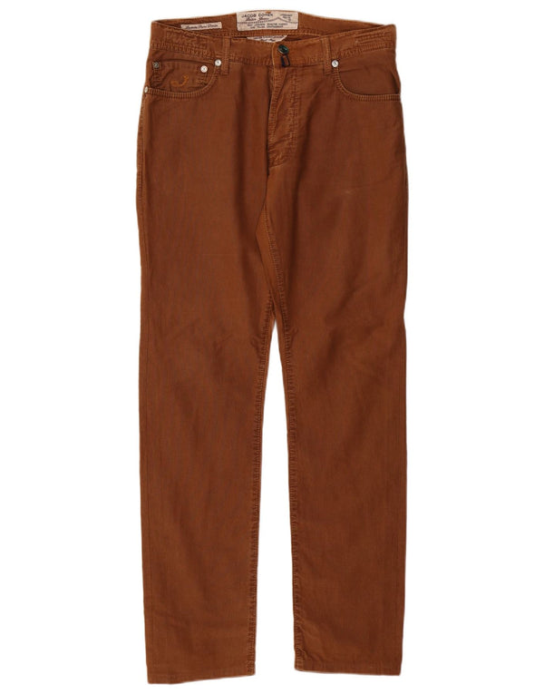 JACOB COHEN Ανδρικό ίσιο casual παντελόνι W33 L31 Καφέ βαμβακερό