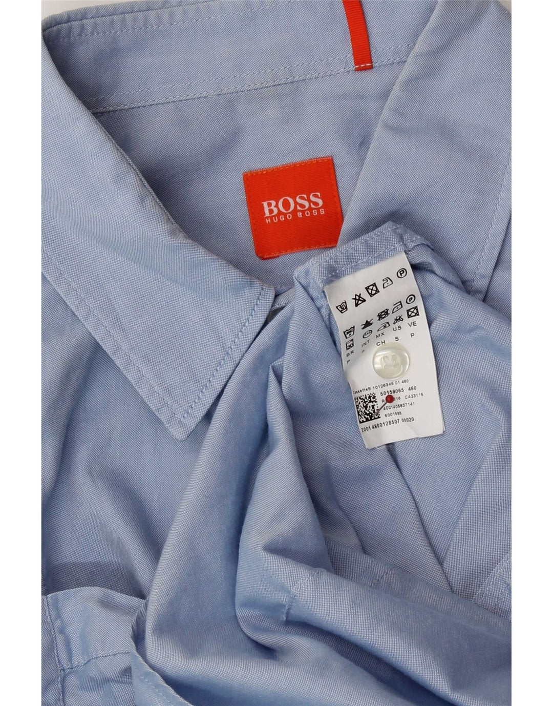 Ανδρικό πουκάμισο Hugo Boss Μικρό μπλε βαμβακερό
