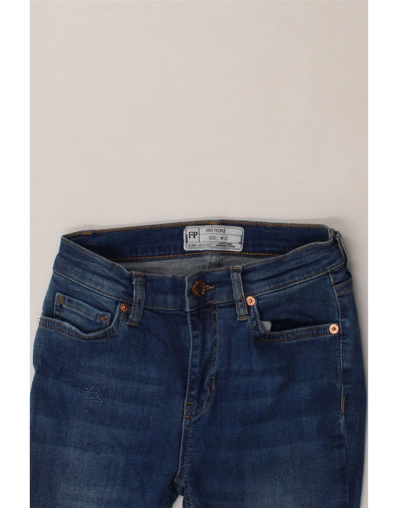 FREE PEOPLE Womens Distressed Skinny Jeans W25 L26  Blue Cotton Vintage Free People and Second-Hand Free People from Messina Hembry 