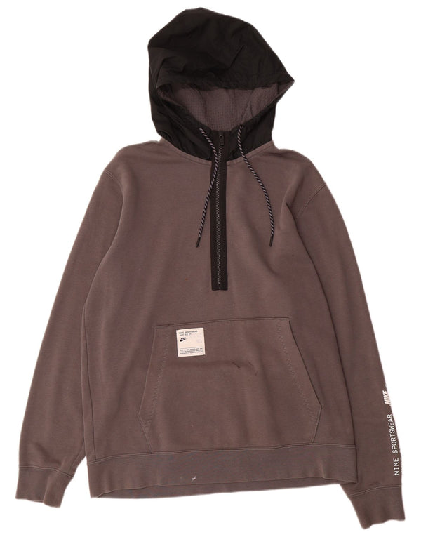 Ανδρικό πουλόβερ NIKE με φερμουάρ με φερμουάρ, μεγάλο γκρι χρώμα