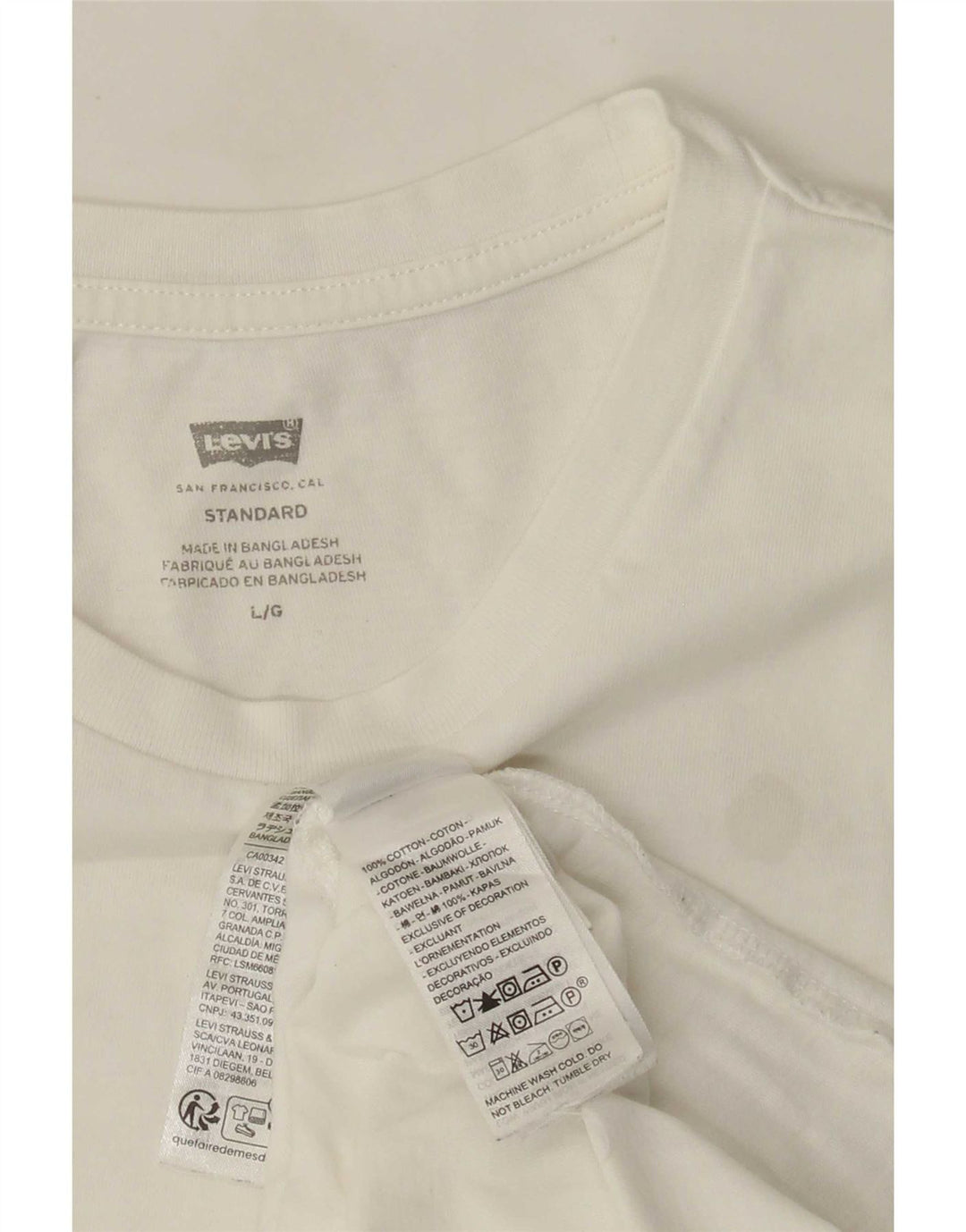 Ανδρικό μπλουζάκι Levi's Standard Top Large White Βαμβακερό