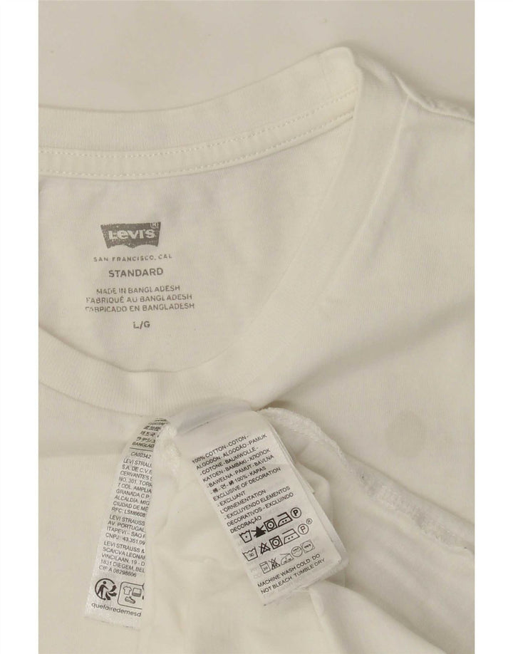 Ανδρικό μπλουζάκι Levi's Standard Top Large White Βαμβακερό