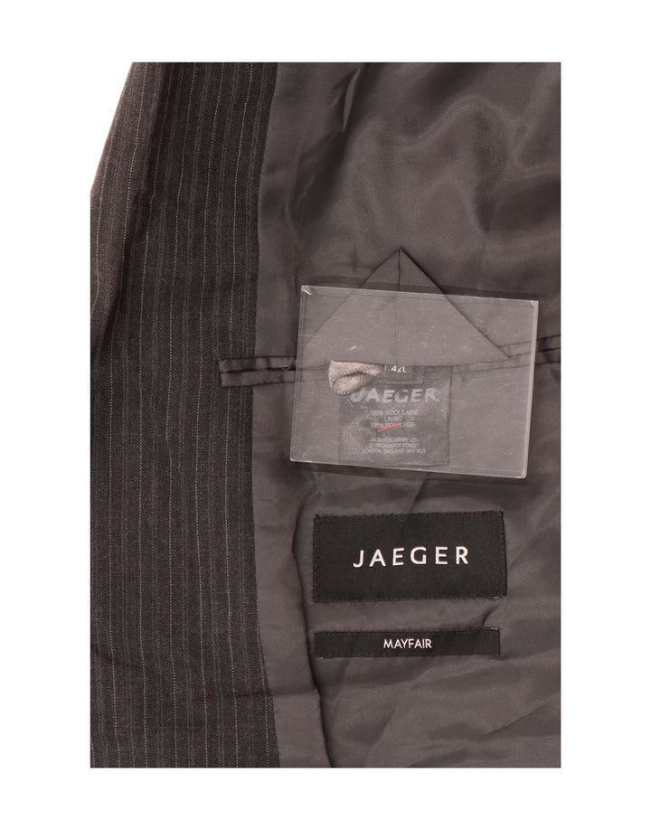 Ανδρικό μπουφάν Jaeger 2 Button Blazer UK 42 XL Μαλλί με γκρι pinstripe