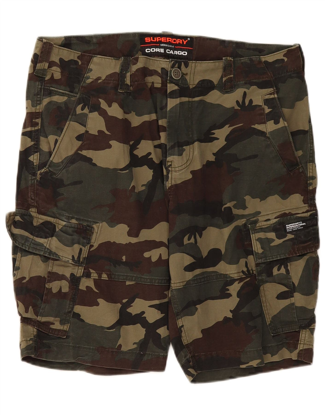 Ανδρικό σορτς Cargo Superdry W36 Large Khaki Camouflage Cotton Army