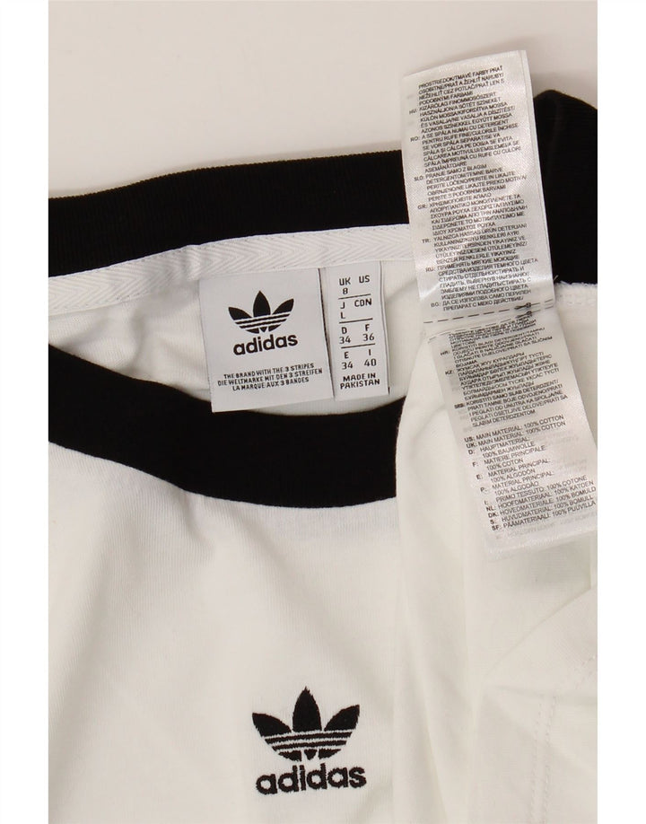 Γυναικείο T-Shirt ADIDAS Top UK 8 Small White βαμβακερό