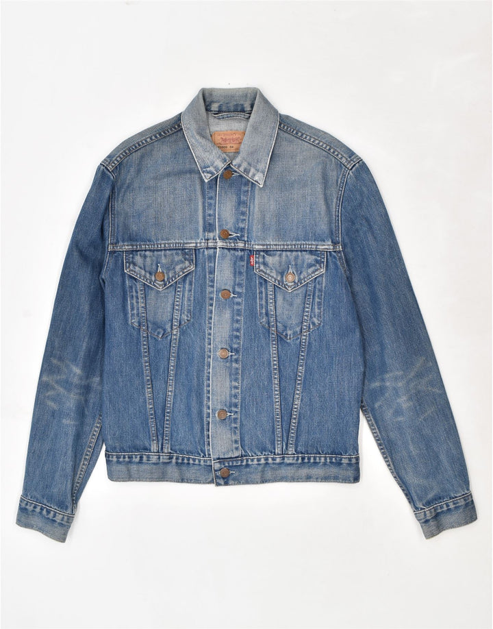 LEVI'S Γυναικείο Τζιν Μπουφάν UK 14 Μεγάλο Μπλε Βαμβακερό