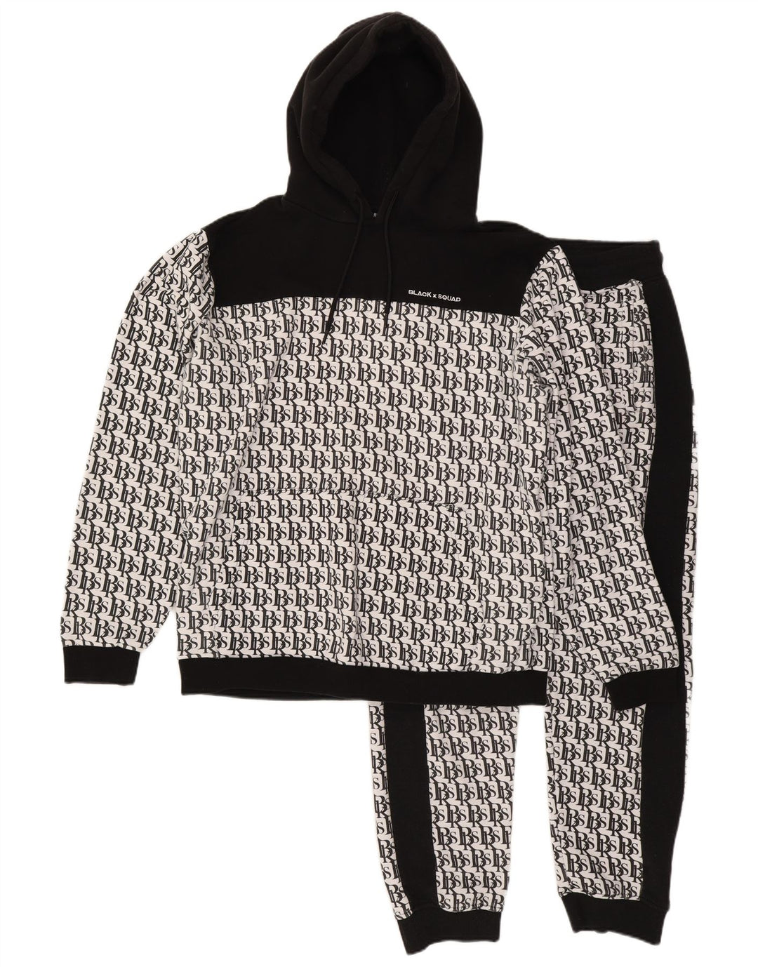 BLACK SQUAD Ανδρική φόρμα κανονικής φόρμας με γραφικά κανονική εφαρμογή XL Λευκό Colourblock