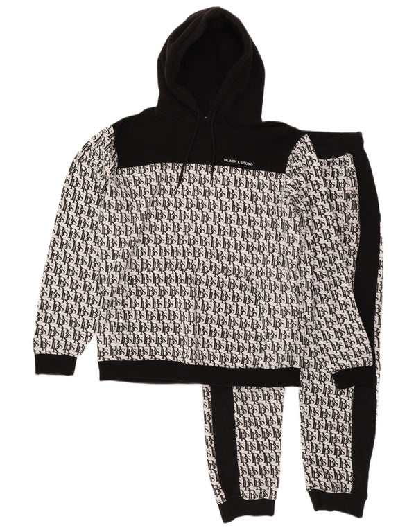 BLACK SQUAD Ανδρική φόρμα κανονικής φόρμας με γραφικά κανονική εφαρμογή XL Λευκό Colourblock