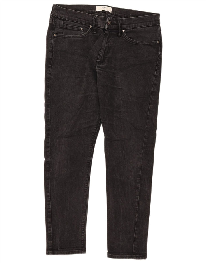 Marks & Spencer Ανδρικό Skinny Jeans W32 L29 Μαύρο βαμβακερό