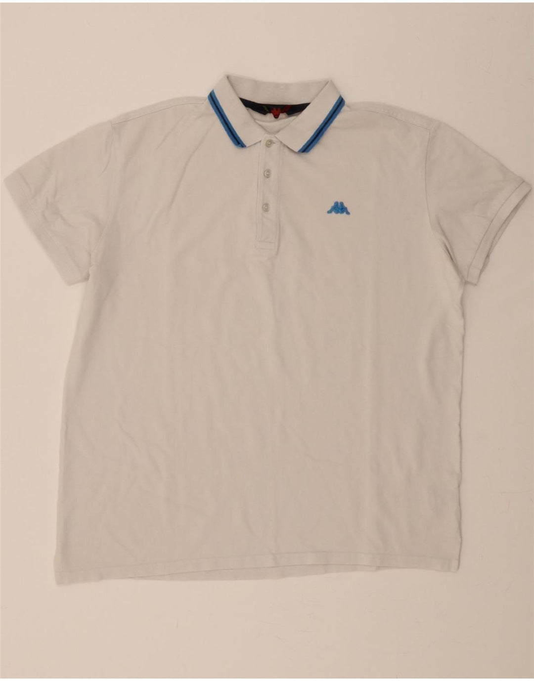 KAPPA Mens Polo Shirt 2XL White Cotton Vintage Kappa and Second-Hand Kappa from Messina Hembry 