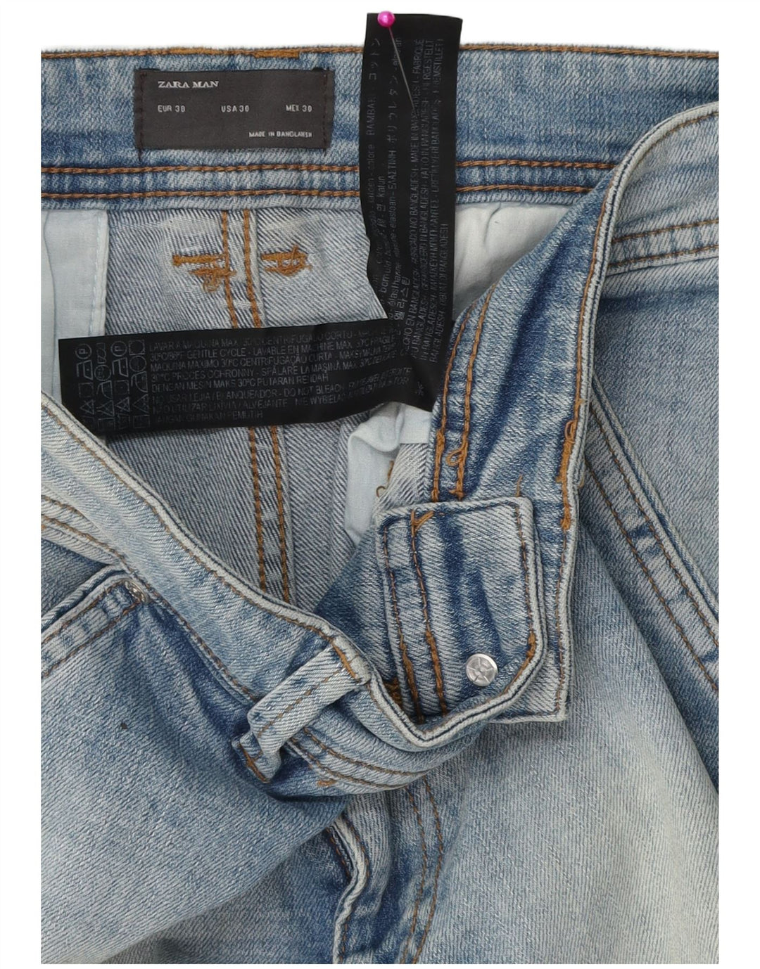 Zara Ανδρικό τζιν σορτς EU 38 Small W30 Μπλε βαμβακερό
