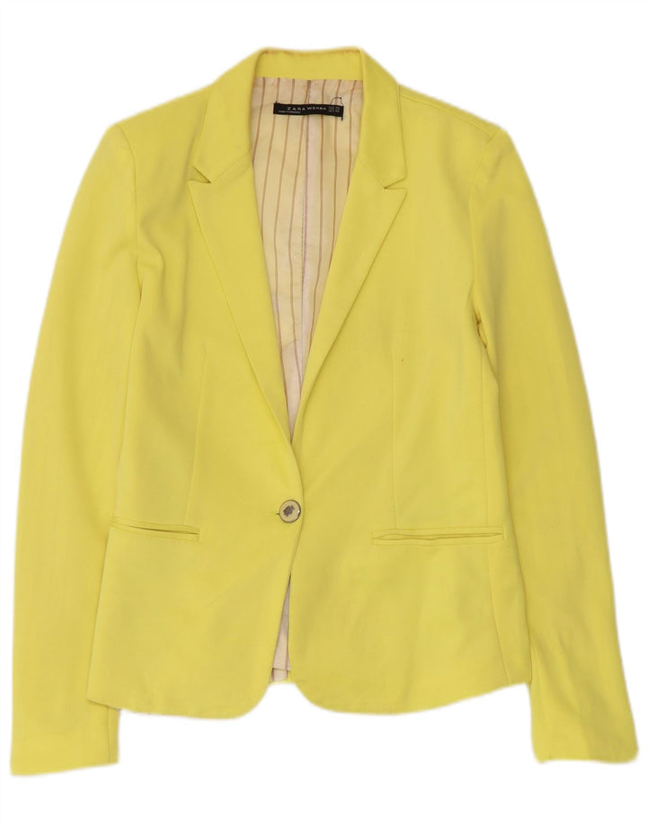 Zara Γυναικείο σακάκι 1 κουμπιού σακάκι UK 6 XS Κίτρινο