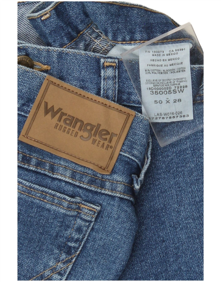 Ανδρικό τζιν WRANGLER ίσιο W50 L28 Μπλε βαμβακερό
