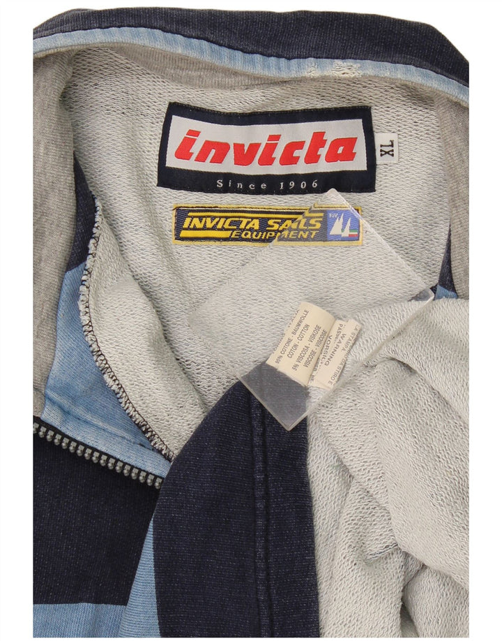 Ανδρικό φούτερ Invicta με φερμουάρ Jumper XL Μπλε βαμβακερό ριγέ