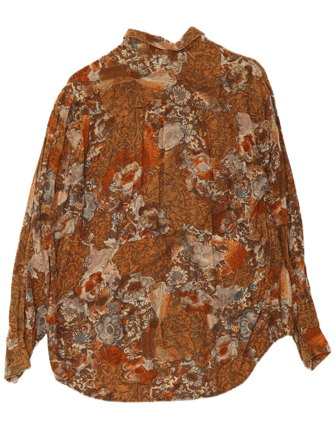 Vintage Ανδρικό πουκάμισο Μικρό Καφέ Floral