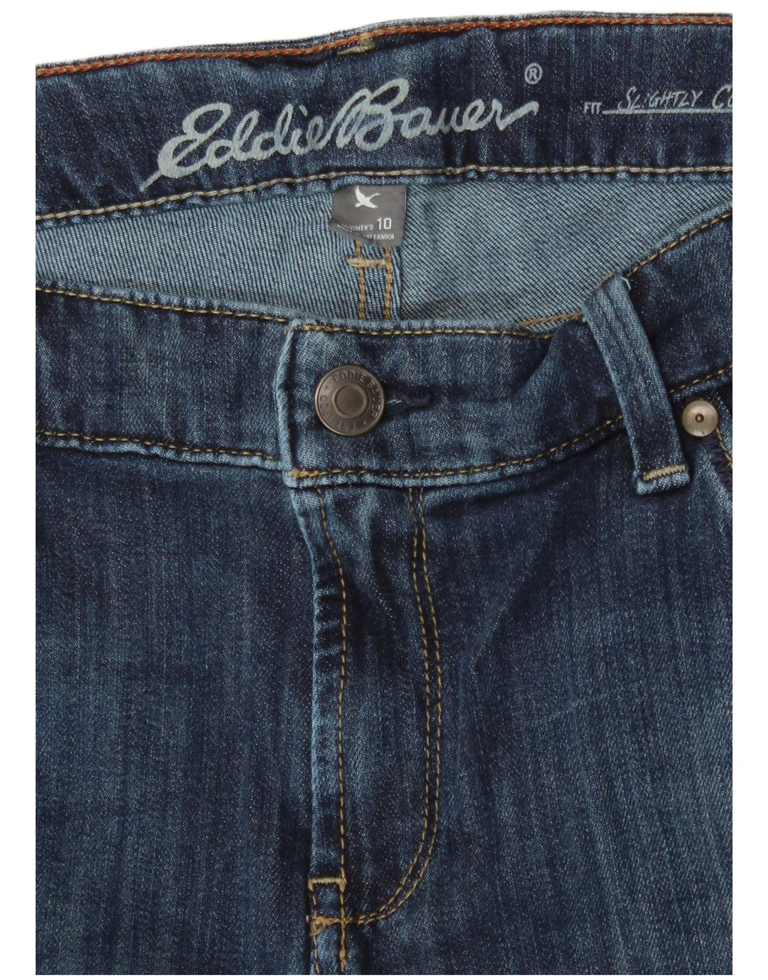 EDDIE BAUER Γυναικείο τζιν σορτς US 10 Μεγάλο W32 Μπλε με ελαφρά καμπύλες