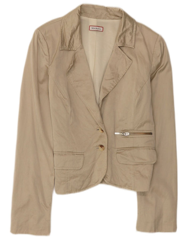 Max & Co. Γυναικείο σακάκι σακάκι με 2 κουμπιά Crop UK 12 Medium Beige