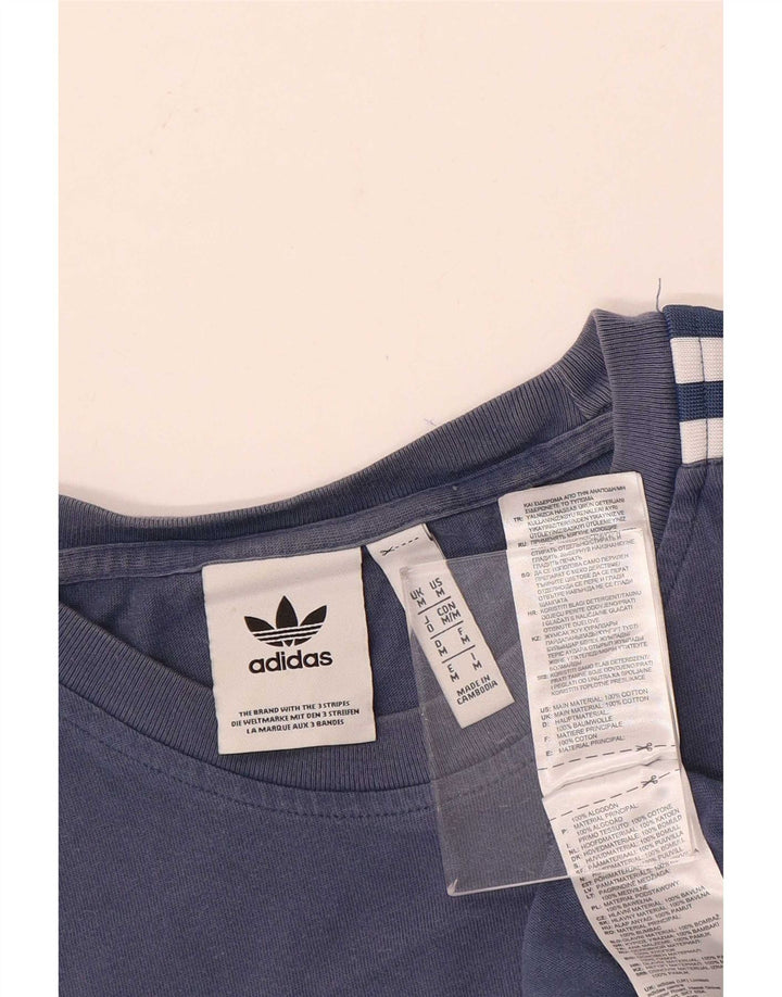 Ανδρικό γραφικό T-Shirt Adidas Top από μεσαίο μπλε βαμβακερό