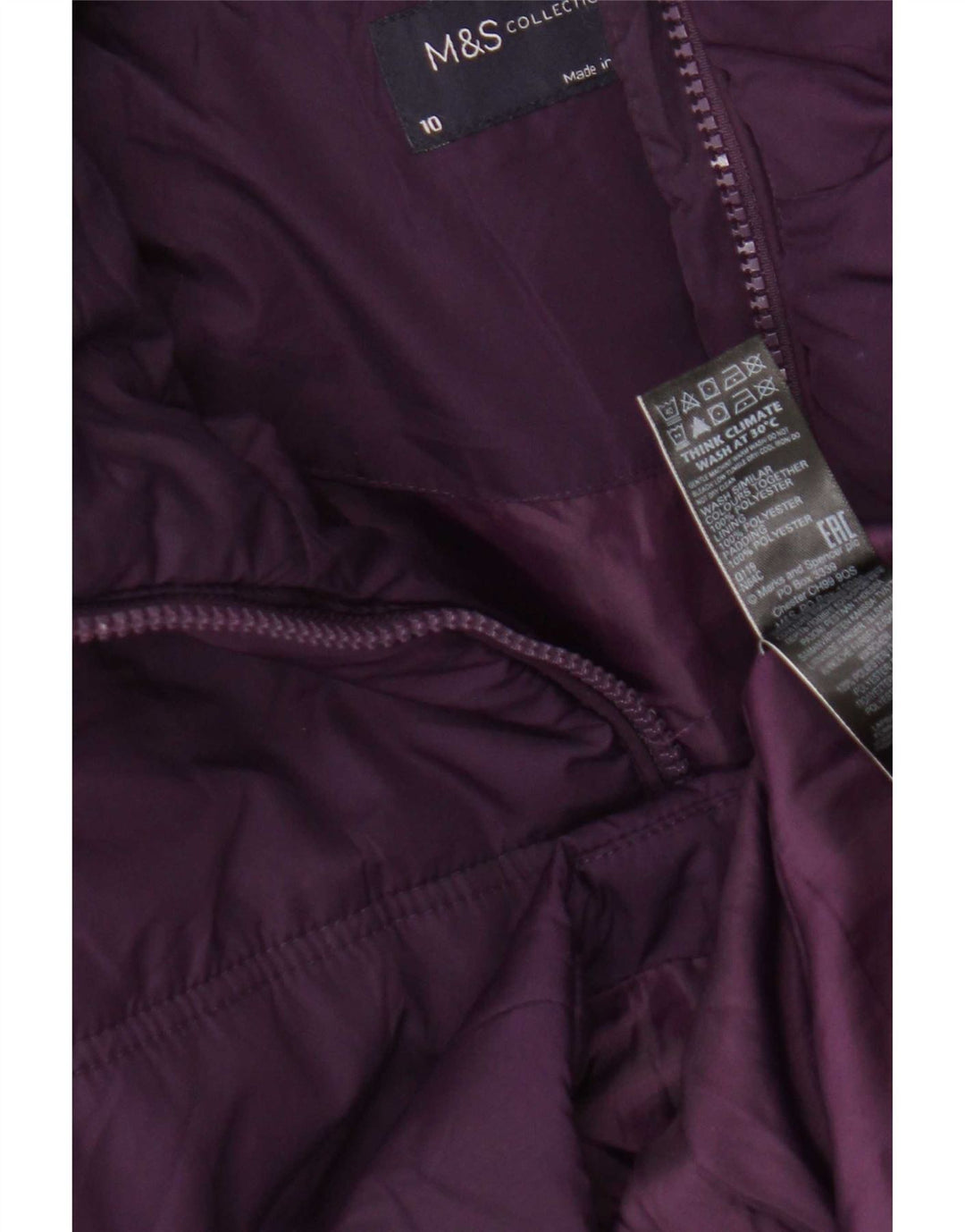Marks & Spencer Γυναικείο παλτό UK 10 Small Purple Polyester