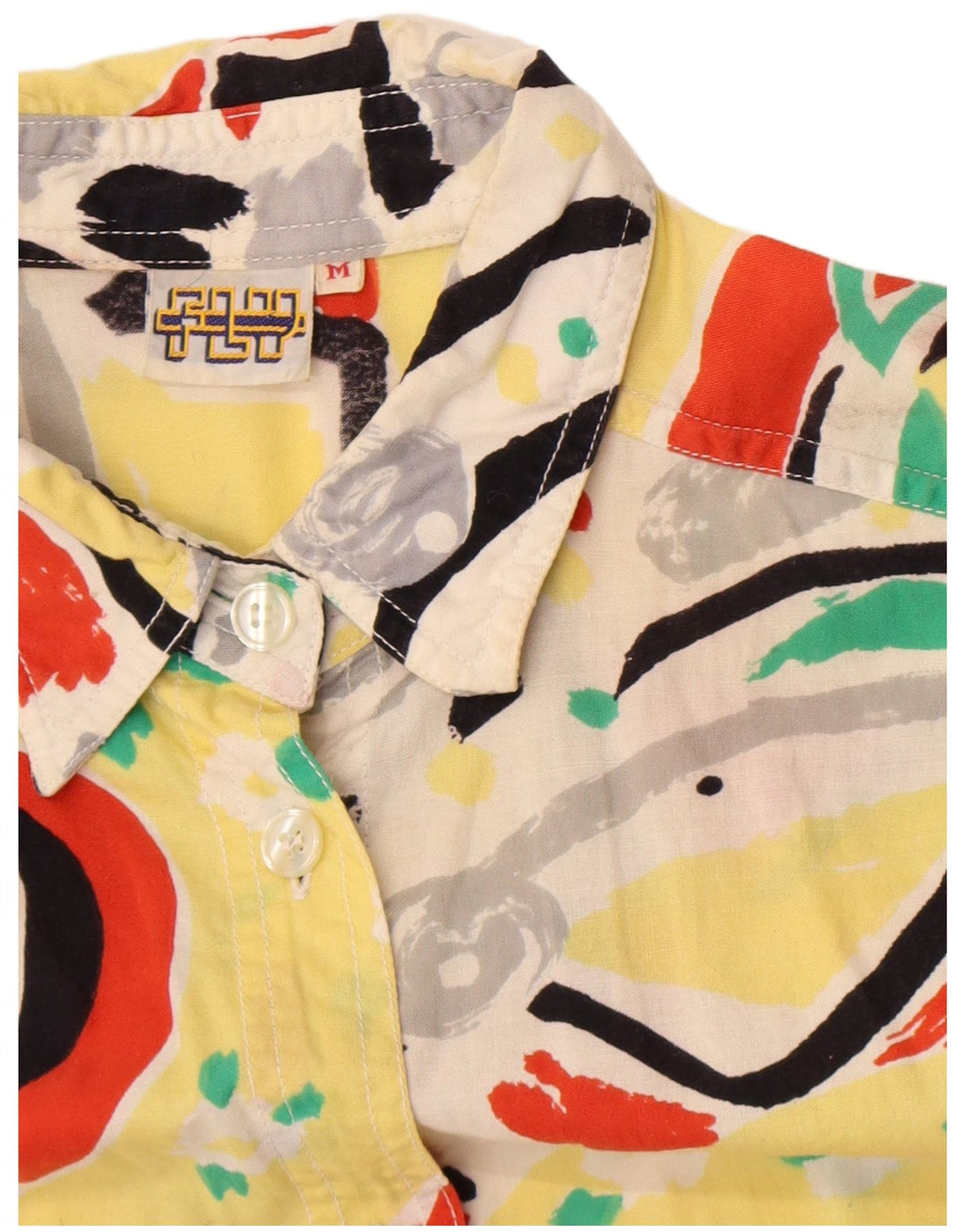 Vintage Γυναικείο πουκάμισο Oversized Μπλούζα UK 14 Μεσαίο Πολύχρωμο Γεωμετρικό