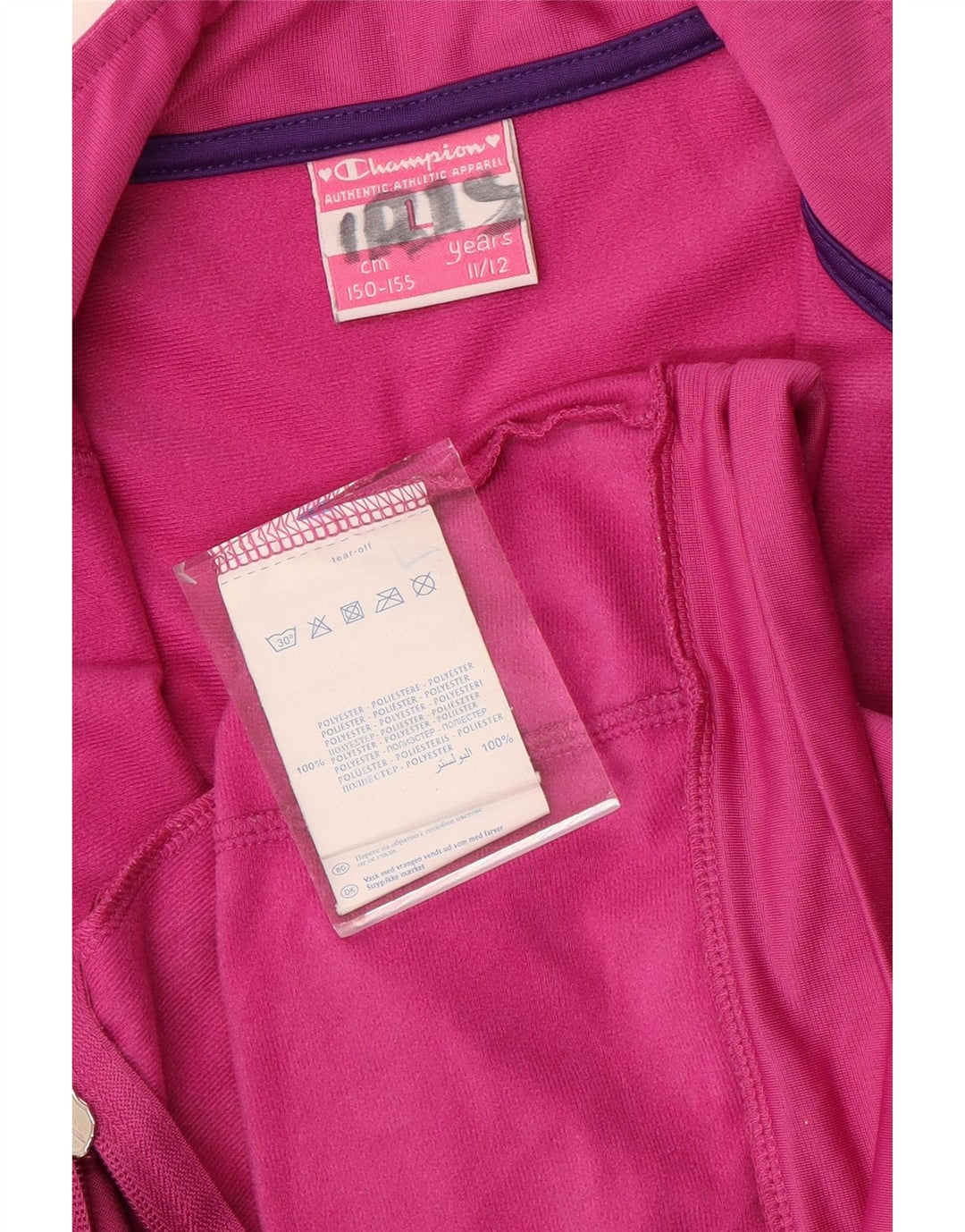 CHAMPION Κοριτσίστικα γραφικά αθλητικά μπουφάν 11-12 ετών μεγάλο ροζ