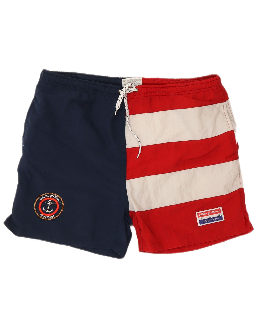 Vintage ανδρικό γραφικό σορτς κολύμβησης μεσαίο πολύχρωμο πολύχρωμο νάιλον