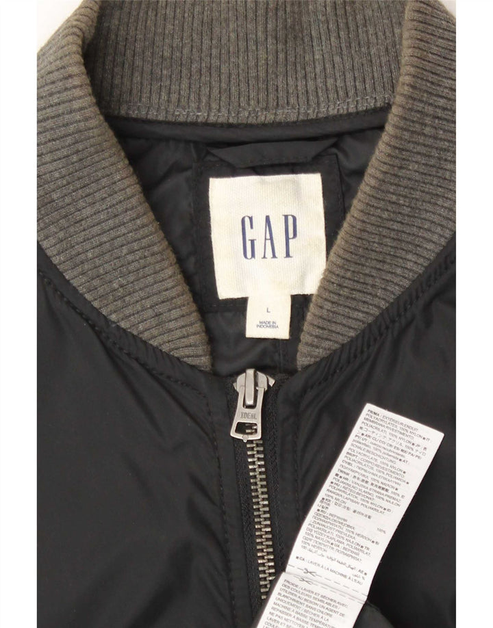 Gap Mens Bomber Jacket UK 40 Large Black Nylon