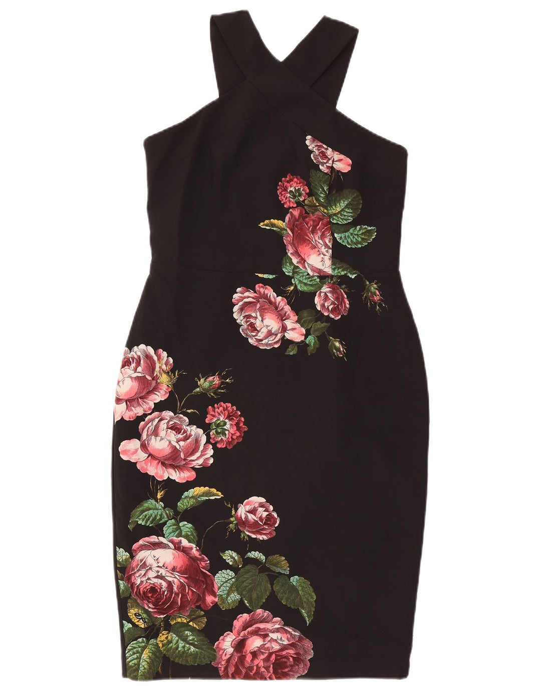 Γυναικείο φόρεμα Oasis Halter UK 12 Medium Black Floral Polyester