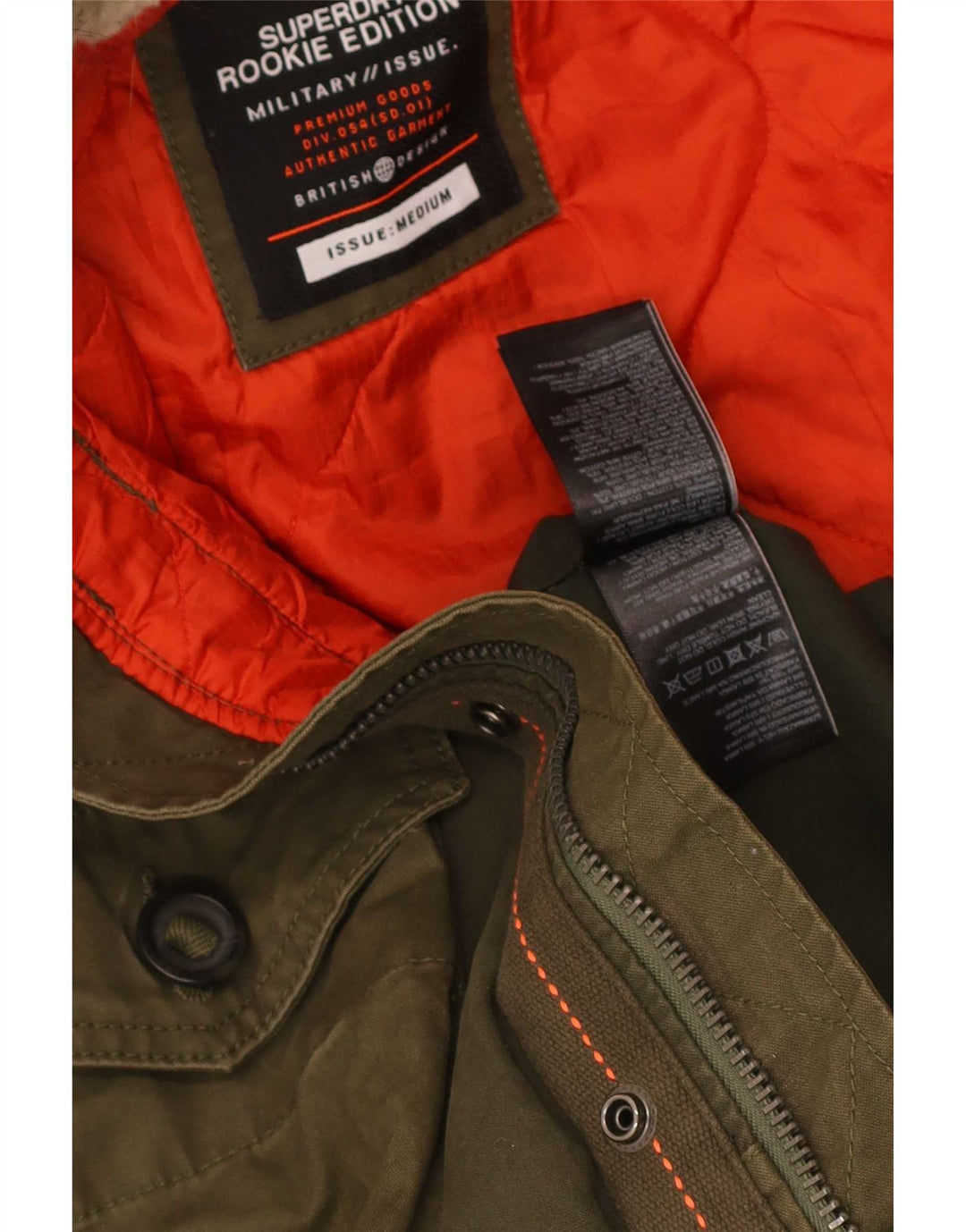 Ανδρικό μπουφάν Parka με κουκούλα Superdry UK 38 Medium Khaki Cotton