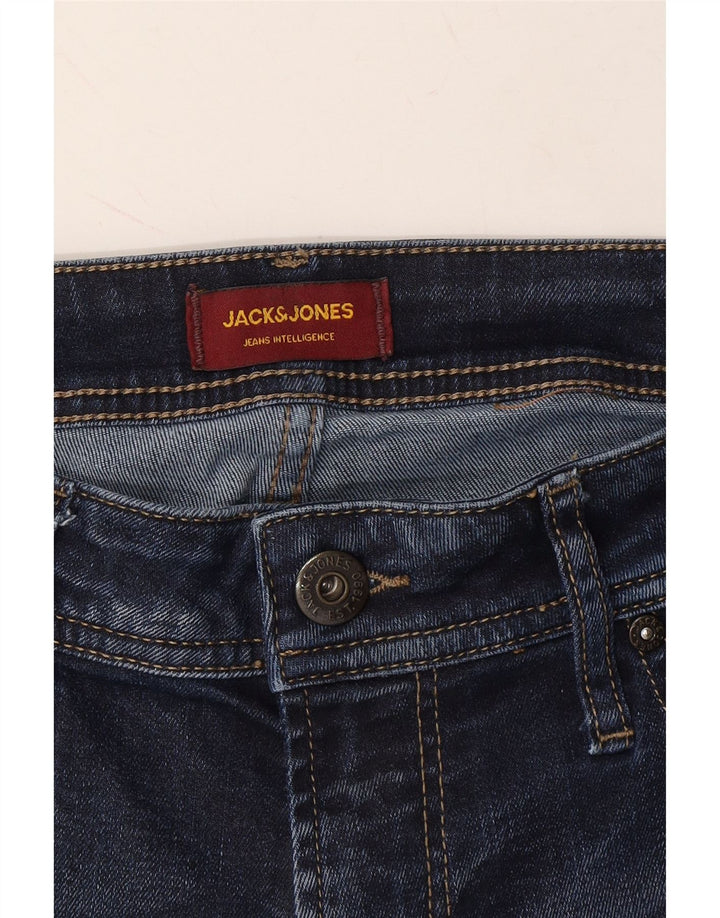 JACK & JONES Mens Slim Jeans W32 L33 Navy Blue Cotton Vintage Jack & Jones and Second-Hand Jack & Jones from Messina Hembry 