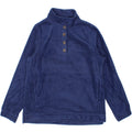 J. CREW Womens Boat Neck Fleece Jumper UK 12 Medium Navy Blue Polyester Vintage J. Crew and Second-Hand J. Crew from Messina Hembry 