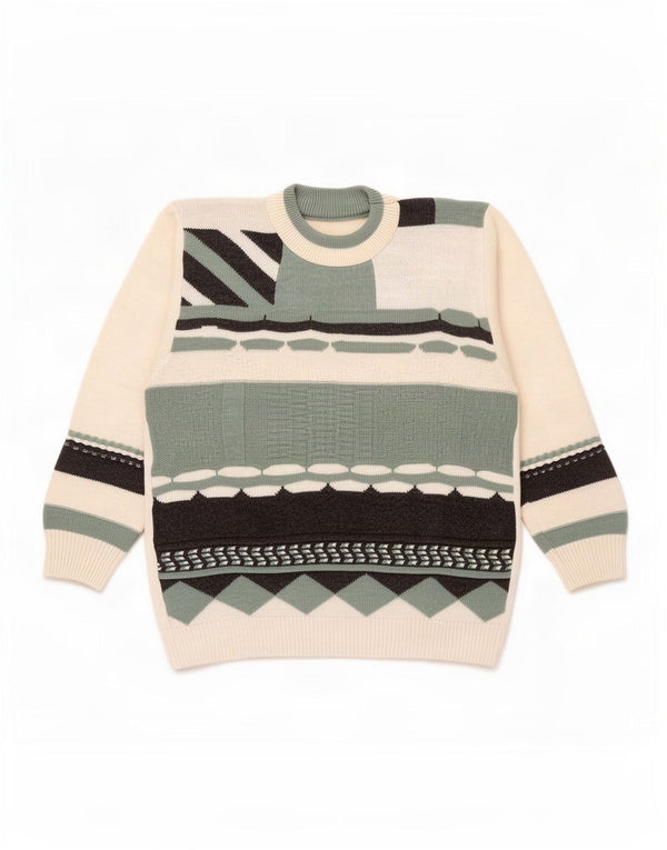Vintage Mens Crew Neck Jumper Sweater IT 44/46 XS Multicoloured Geometric