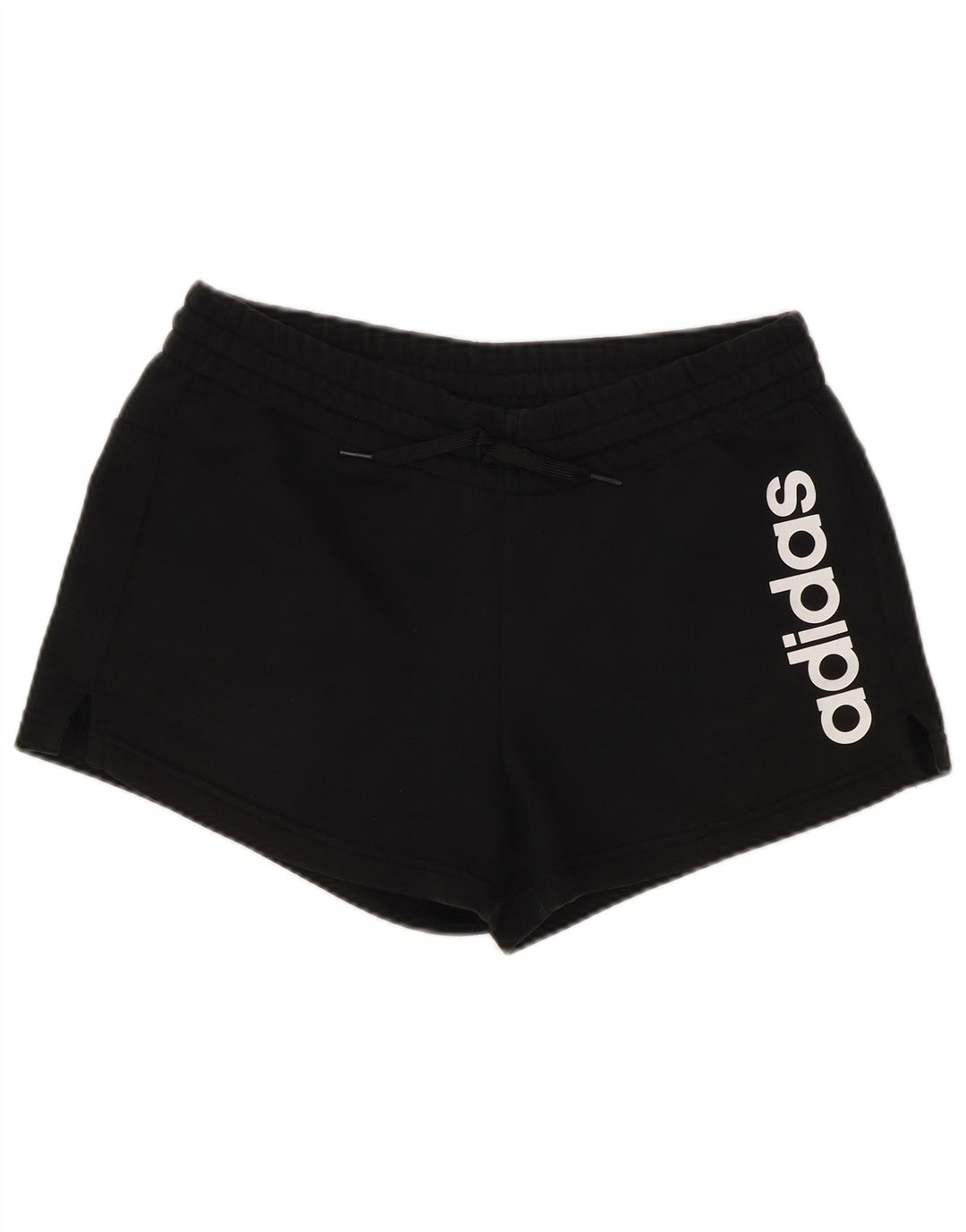 Γυναικείο γραφικό αθλητικό σορτς ADIDAS UK 12/14 μεσαίο μαύρο βαμβακερό