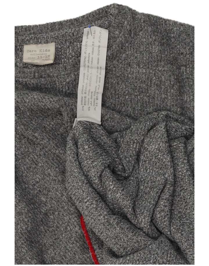 Zara Graphic Top Μακρυμάνικο 11-12 ετών Γκρι Πολυεστέρας